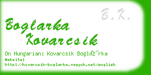 boglarka kovarcsik business card